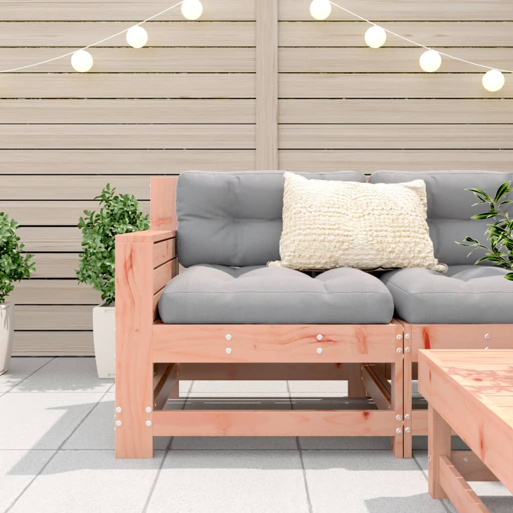 Canapé de jardin avec accoudoirs et coussins en bois de sapin de Douglas massif
