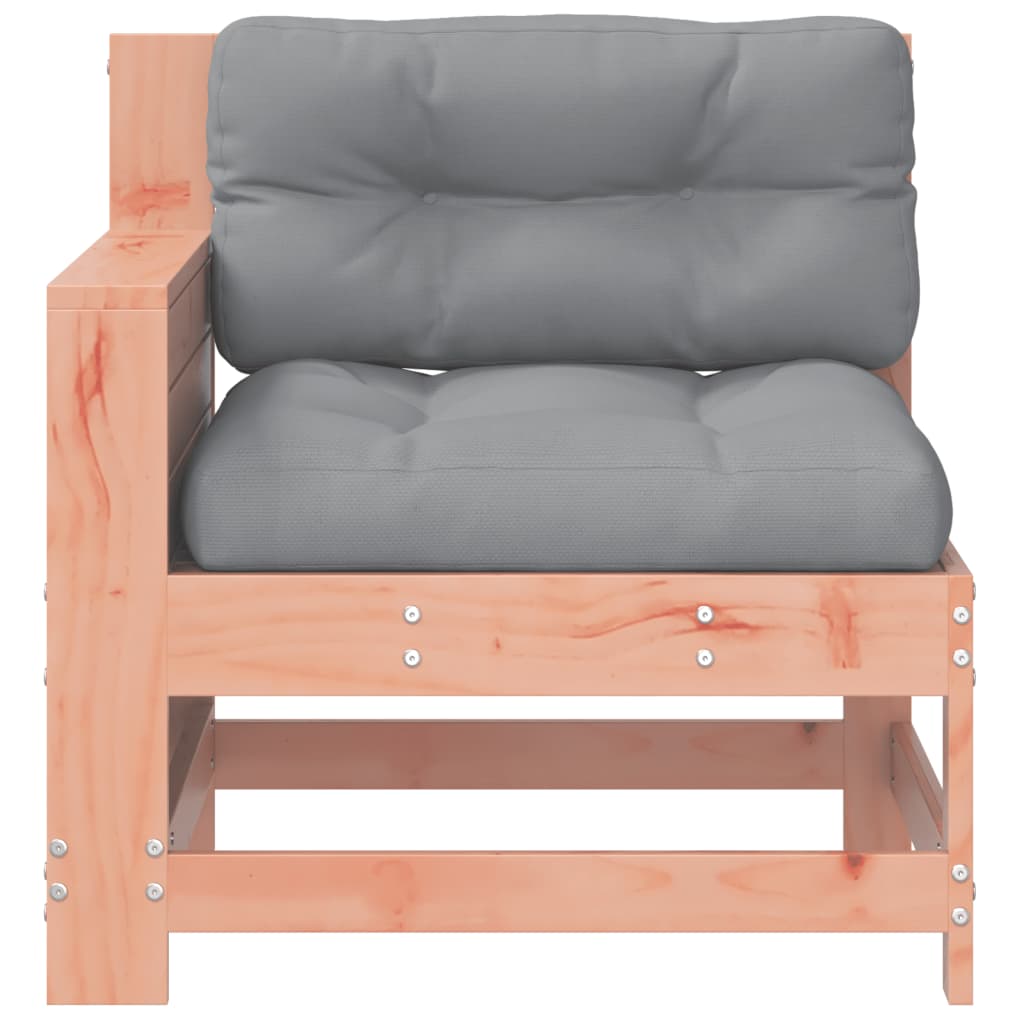 Canapé de jardin avec accoudoirs et coussins en bois de sapin de Douglas massif