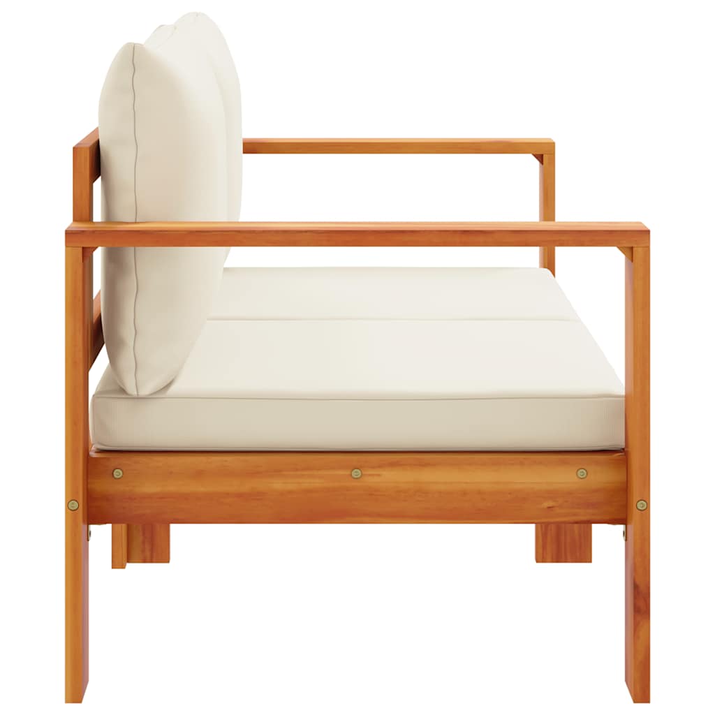 Garden sofa with cushions 2-seater solid wood acacia