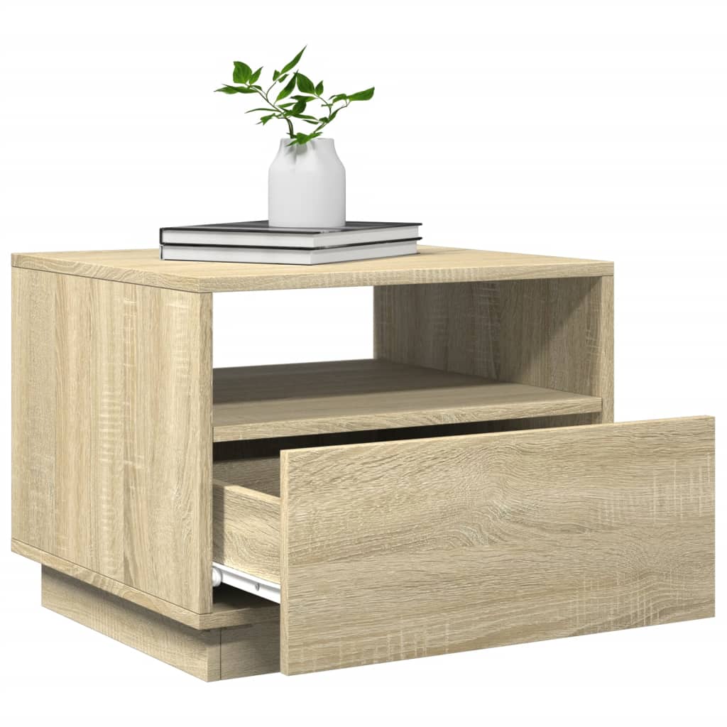 Table basse avec lumières LED Chêne Sonoma 50x49x40 cm