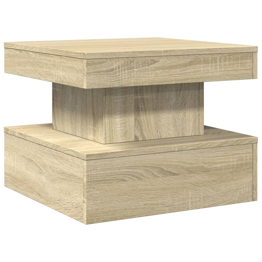 Table basse avec lumières LED Chêne Sonoma 50x50x40 cm