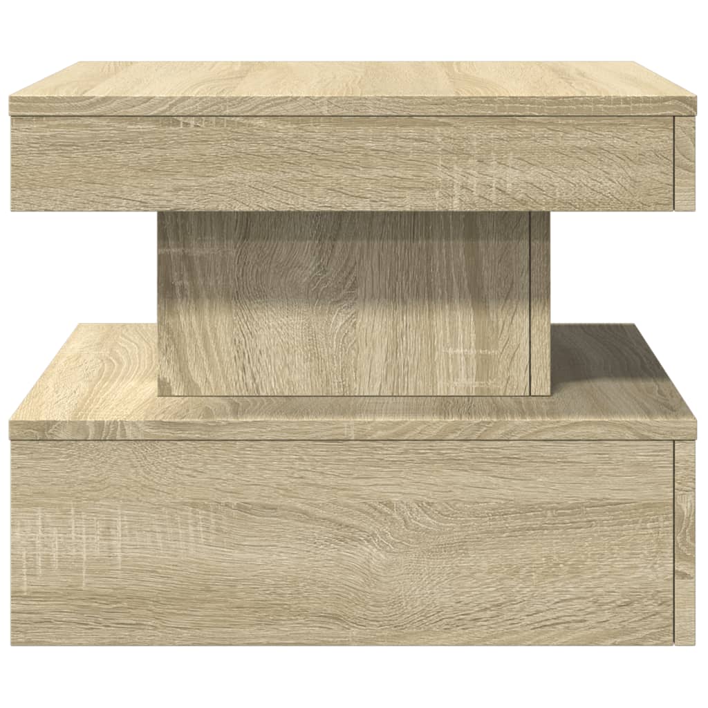 Table basse avec lumières LED Chêne Sonoma 50x50x40 cm