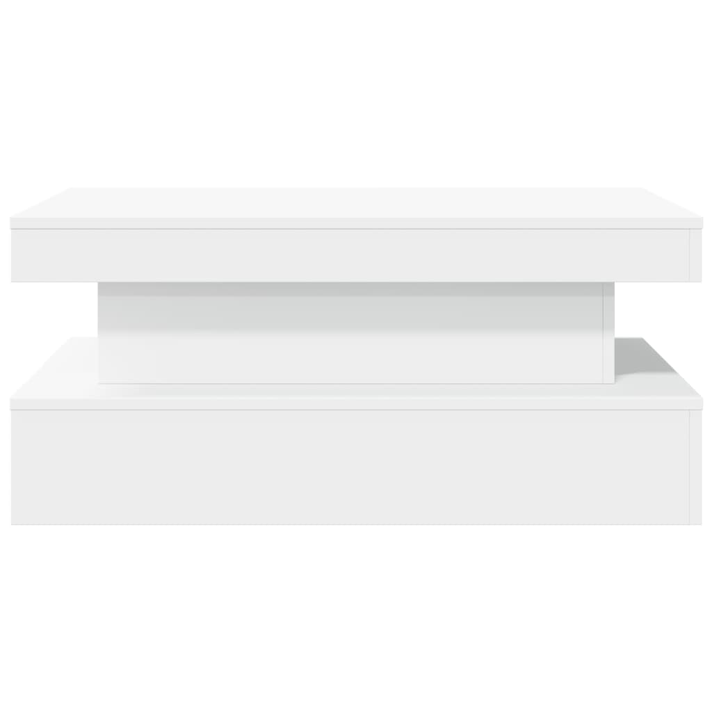Coffee table with LED lights White 90x50x40 cm