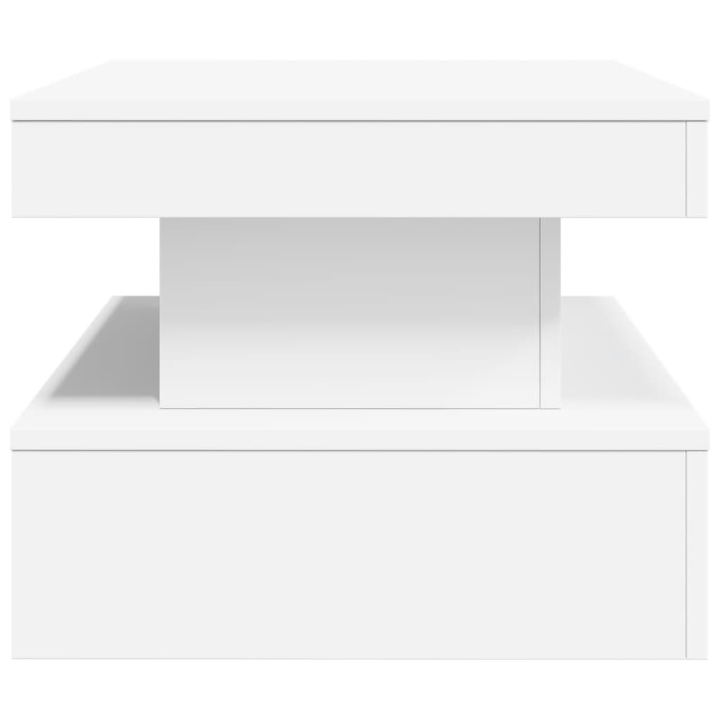 Coffee table with LED lights White 90x50x40 cm