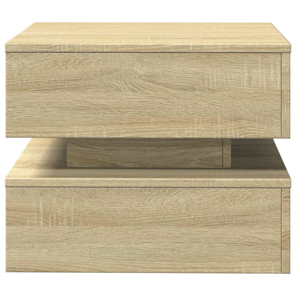 Table basse avec lumières LED Chêne Sonoma 50x50x40 cm