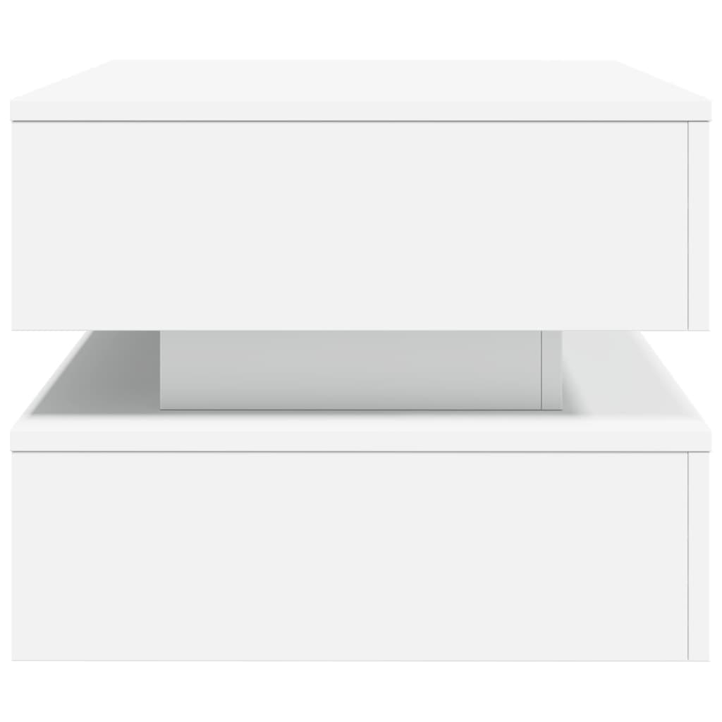 Coffee table with LED lights White 90x50x40 cm