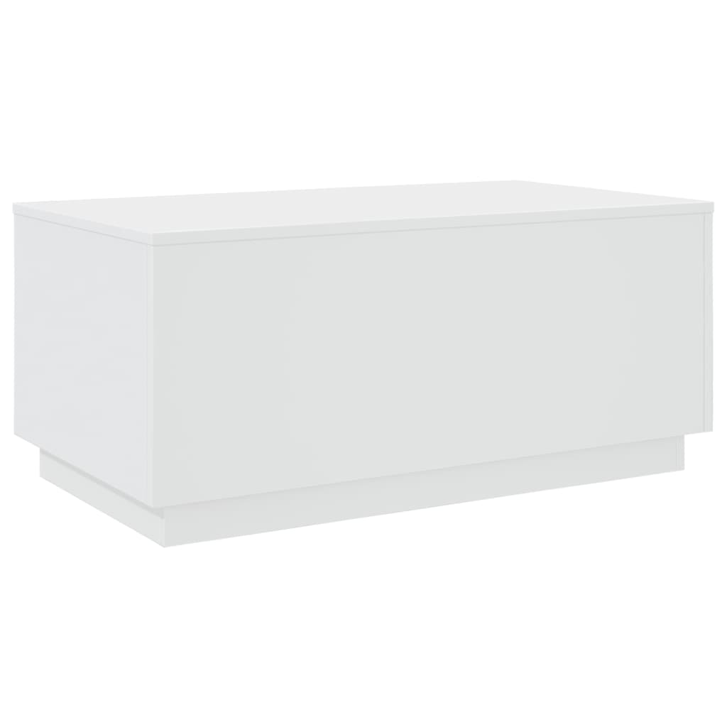 Coffee table with LED lights White 90x50x40 cm