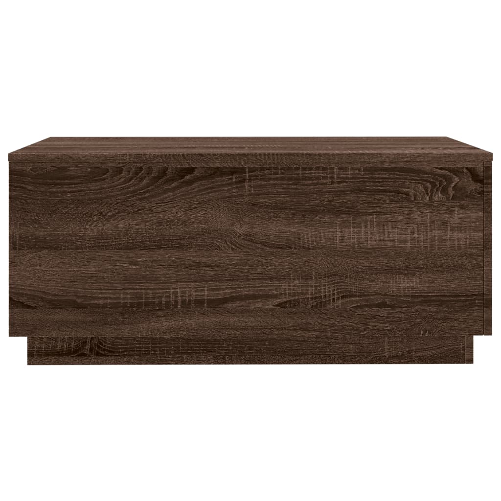 Coffee table with LED lights brown oak look 90x50x40 cm