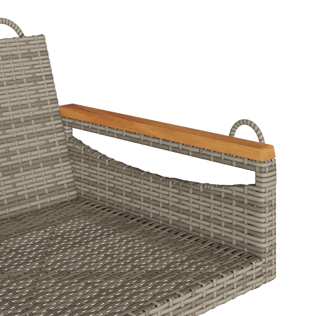 Chaise suspendue gris 63x62x40 cm poly rotin