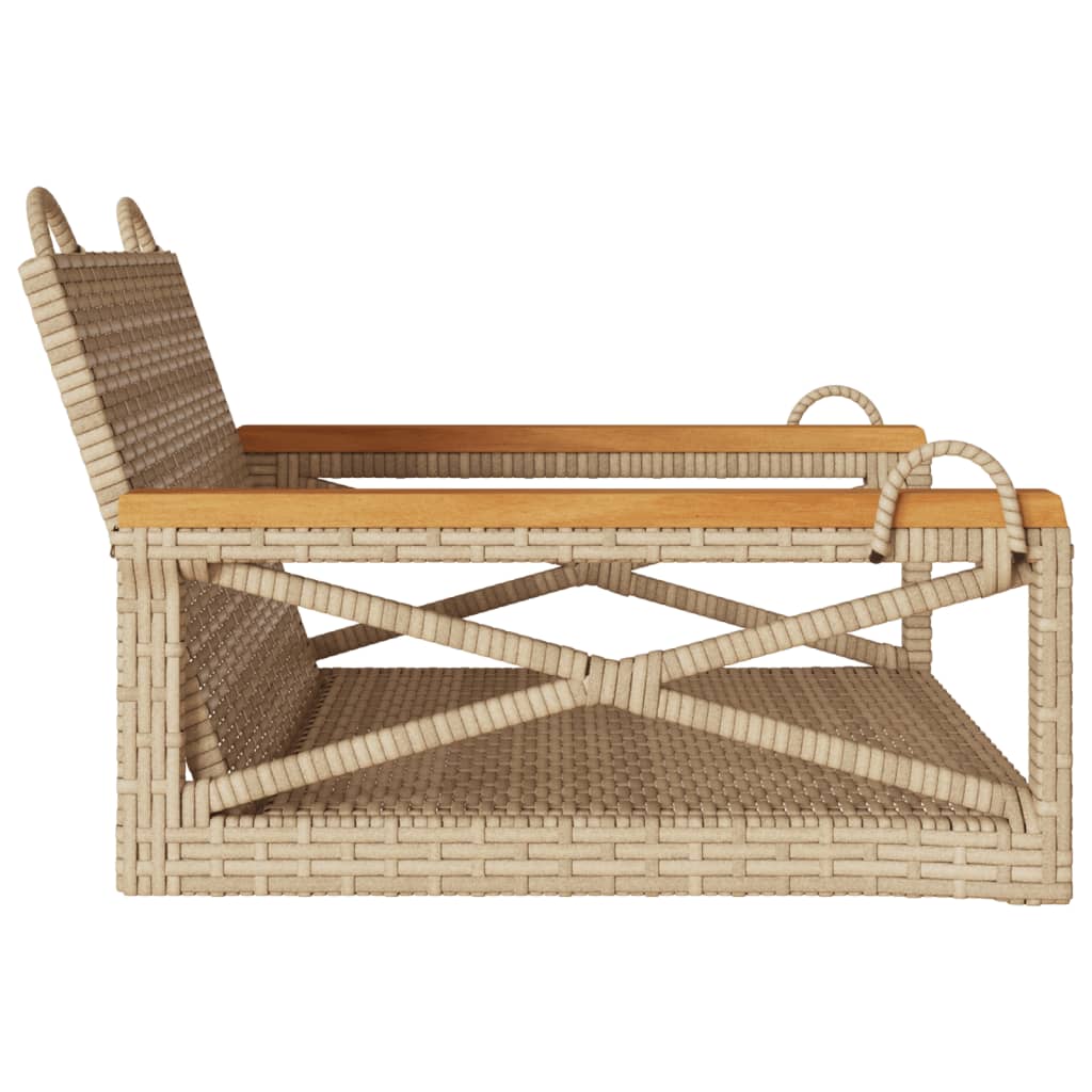 Chaise suspendue beige 63x62x40 cm poly rotin