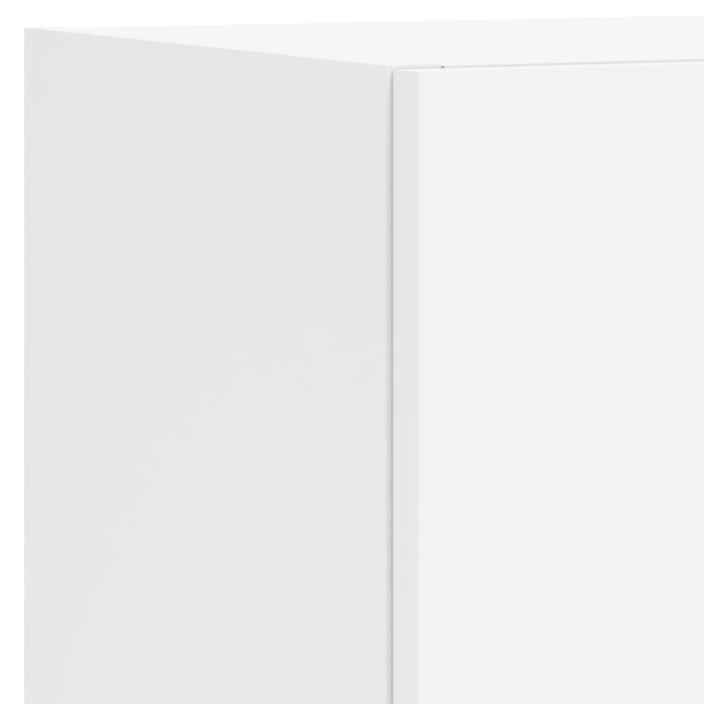 Meuble TV mural 4 pièces avec éclairage LED, blanc
