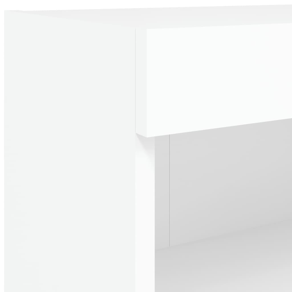 5-tlg. Wohnwand mit LED-Beleuchtung Weiß Holzwerkstoff