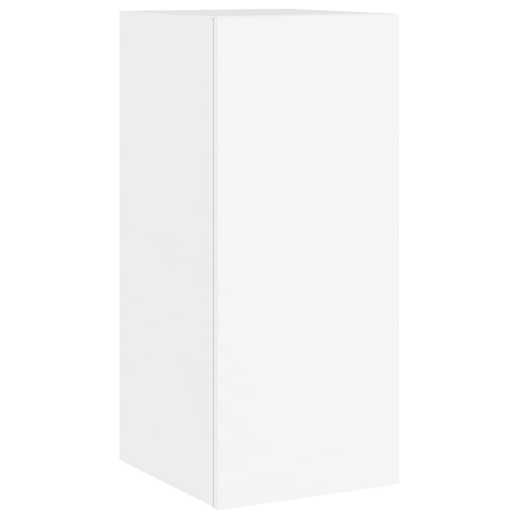 Meuble TV mural 3 pièces avec éclairage LED, blanc