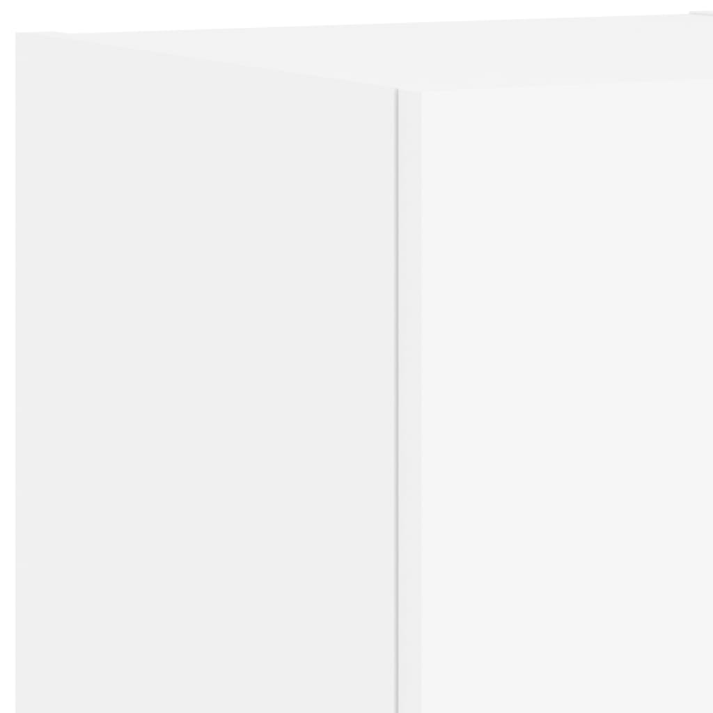 Meuble TV mural 3 pièces avec éclairage LED, blanc