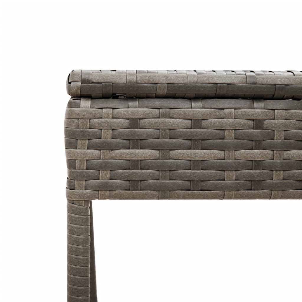 Sun Loungers 2 pcs. with Table Grey Poly Rattan