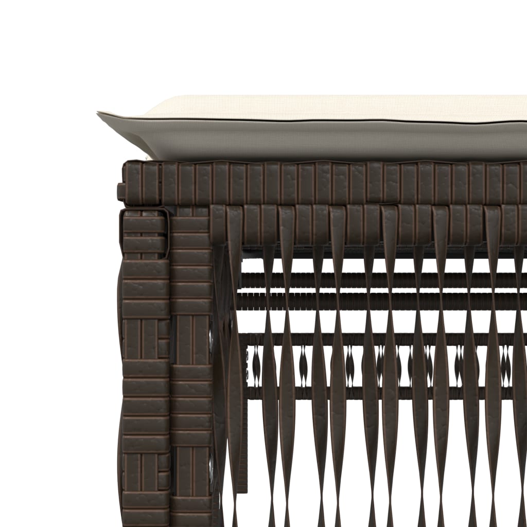 Bain de soleil avec coussin en polyrotin marron