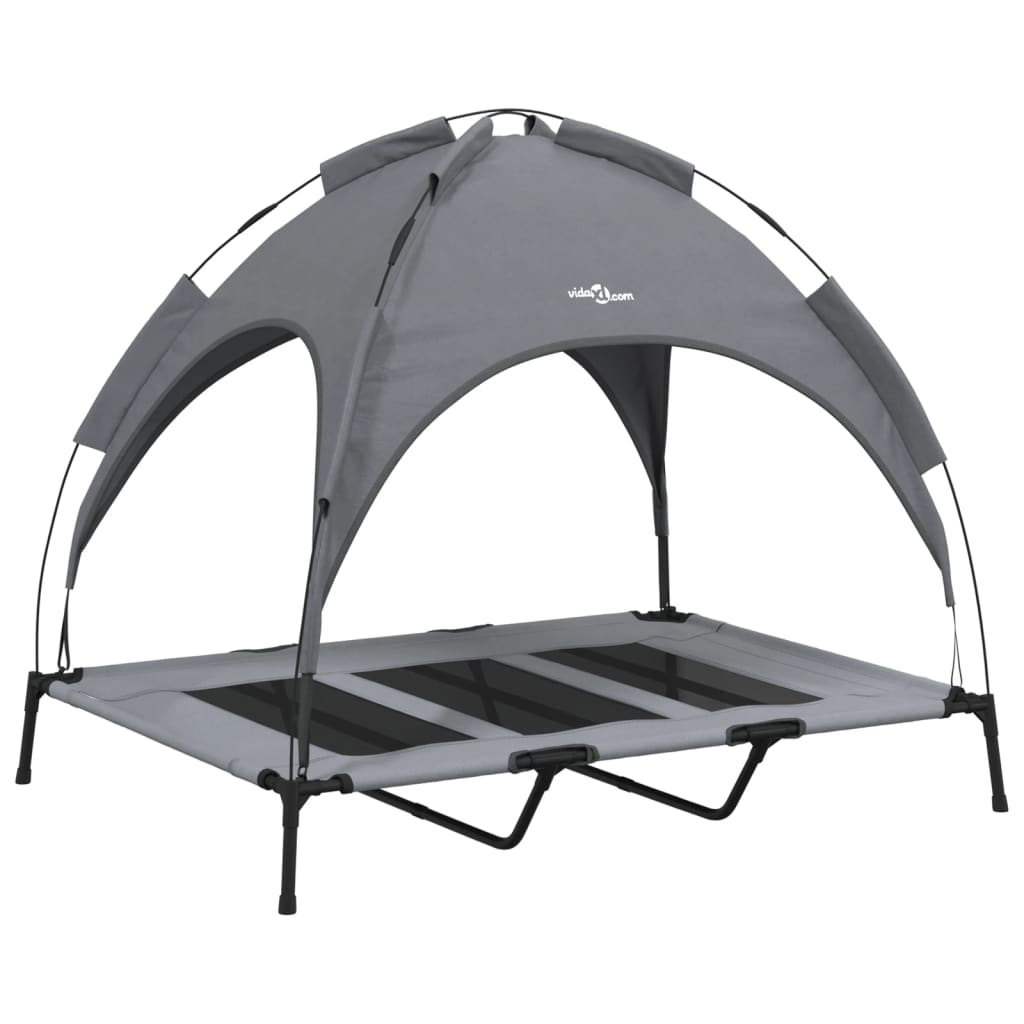 Dog bed with roof anthracite Oxford fabric and steel