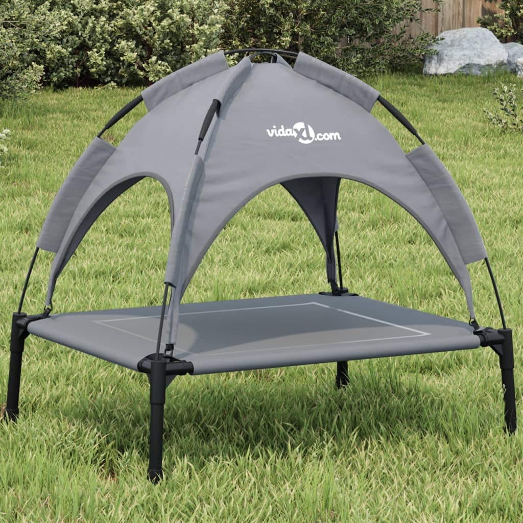 Dog bed with roof anthracite Oxford fabric and steel