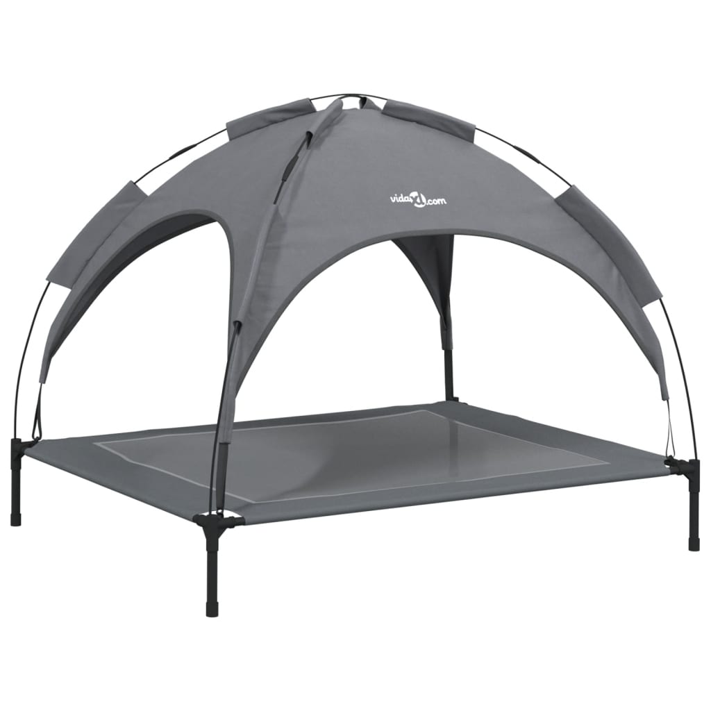 Dog bed with roof anthracite Oxford fabric and steel