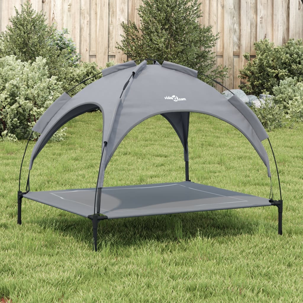 Dog bed with roof anthracite Oxford fabric and steel