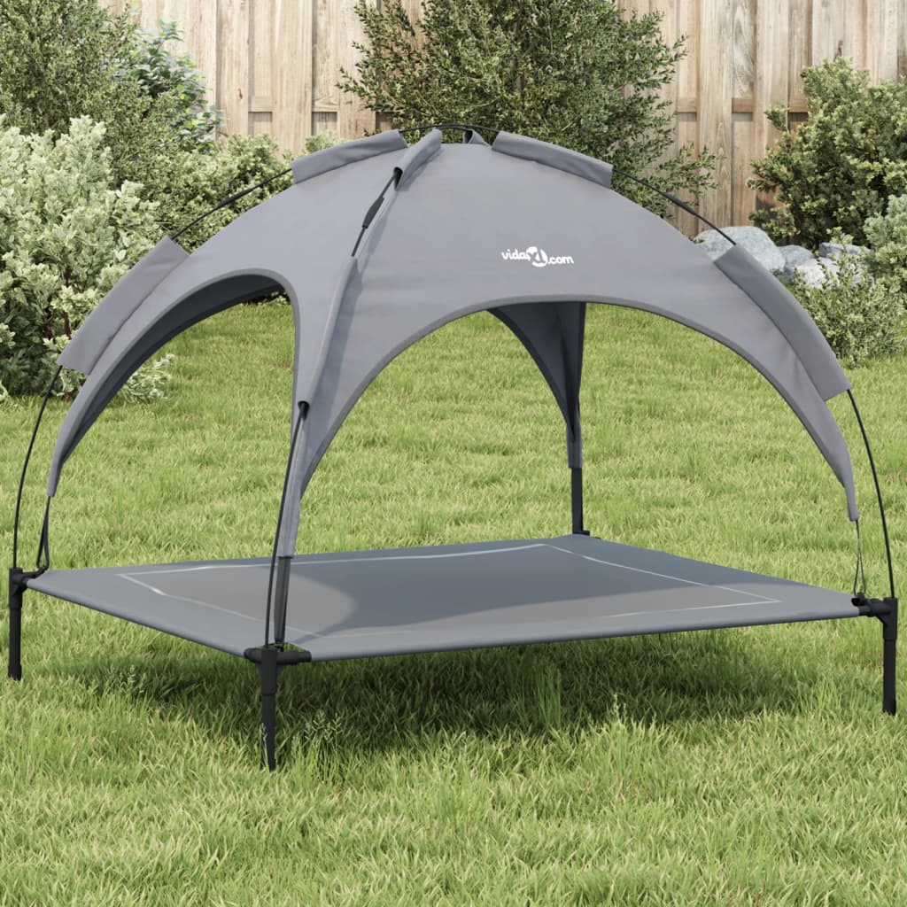 Dog bed with roof anthracite Oxford fabric and steel