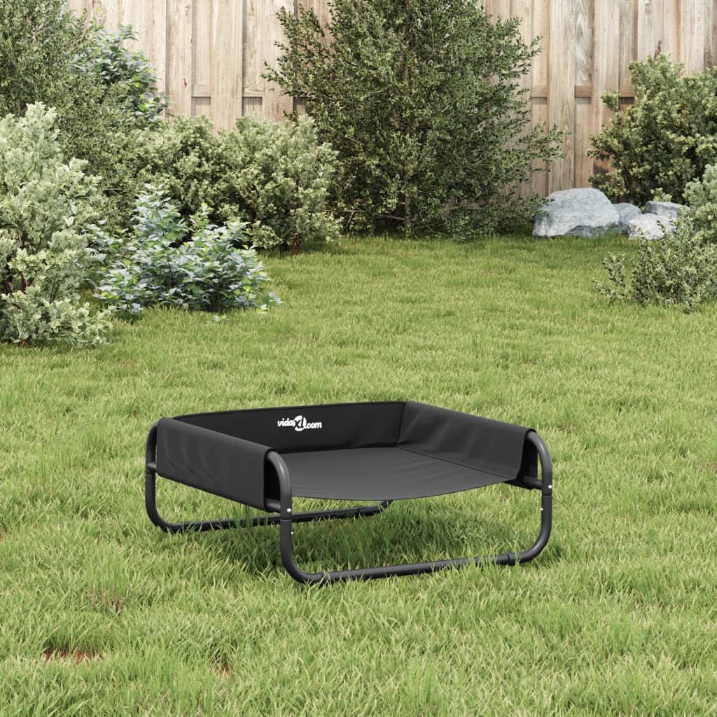 Raised Dog Bed Anthracite Oxford Fabric and Steel
