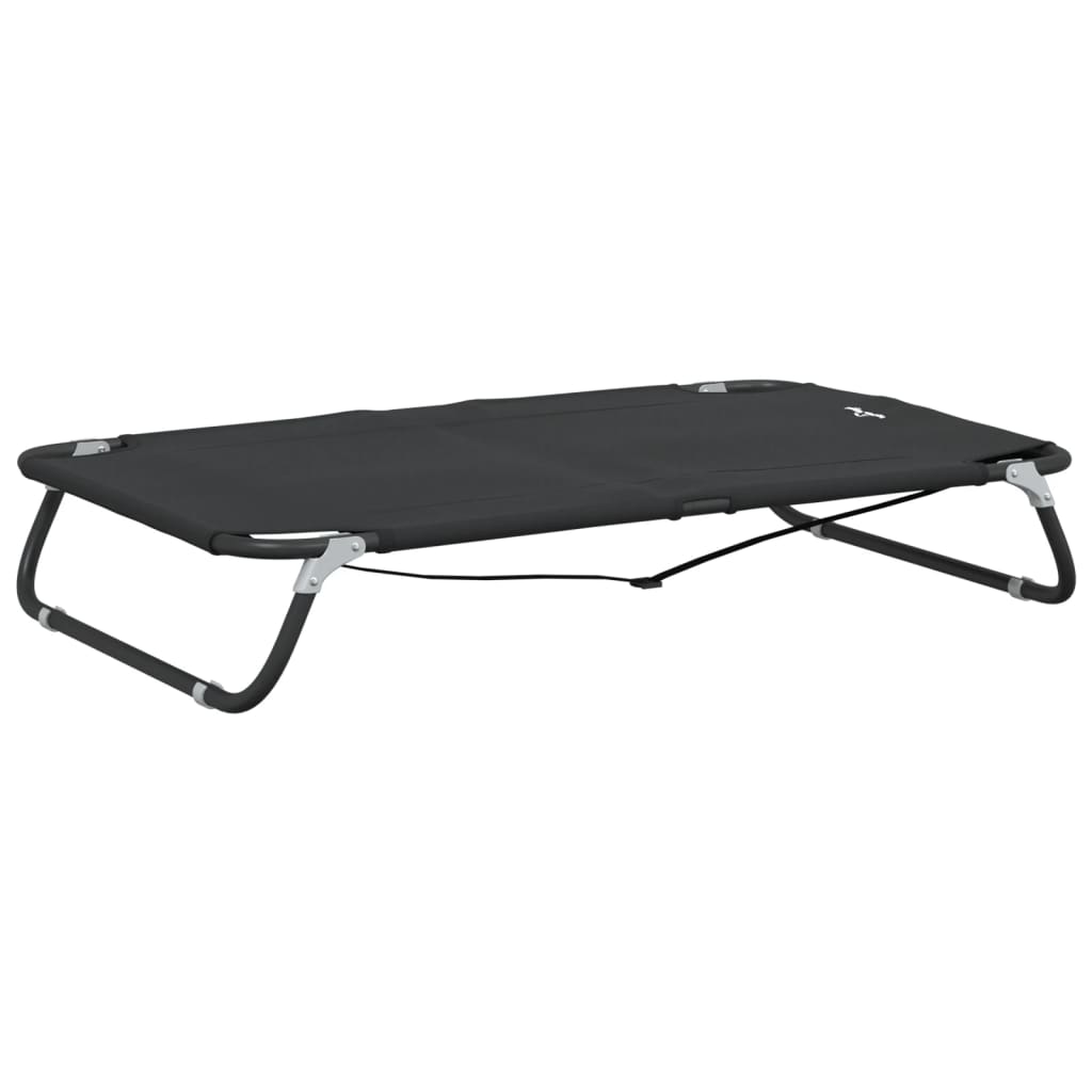 Dog bed foldable anthracite oxford fabric and steel