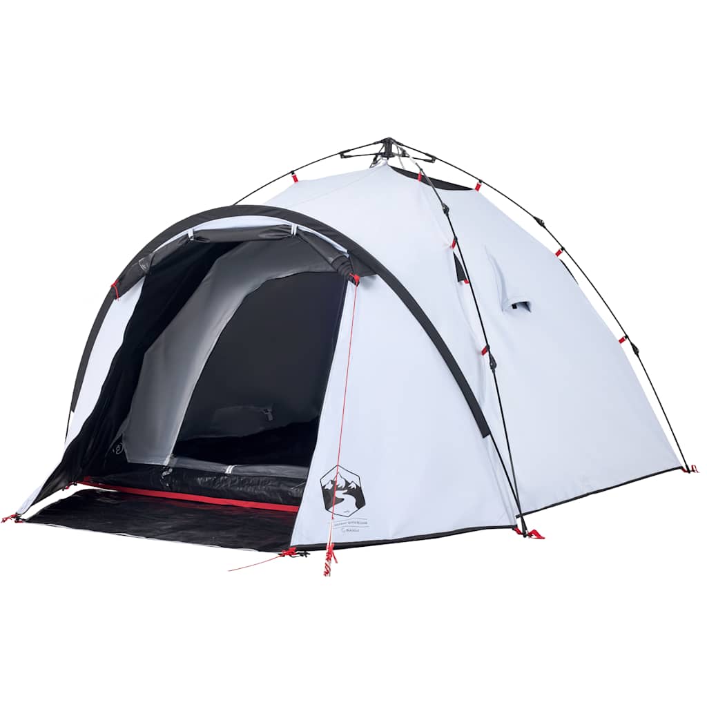 Kuppel-Campingzelt 3 Personen Weiß Verdunkelt Quick Release