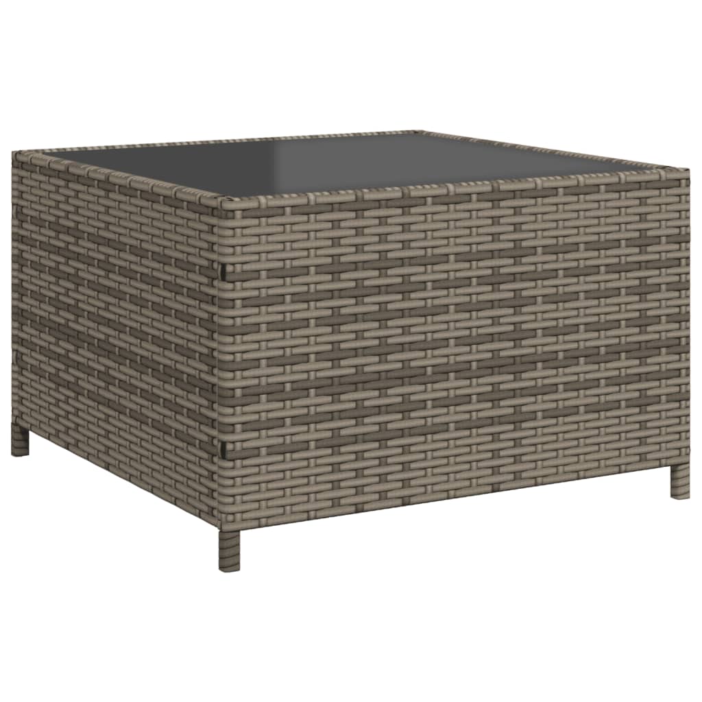L-shaped garden sofa with table and cushions grey poly rattan