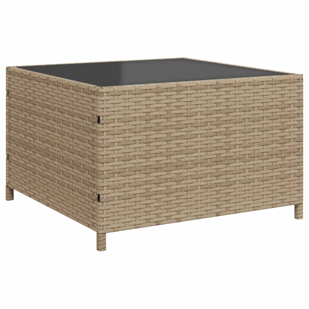 L-shaped garden sofa with table and cushions beige poly rattan