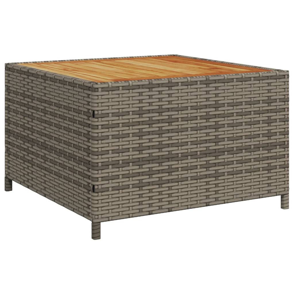 L-shaped garden sofa with table and cushions grey poly rattan
