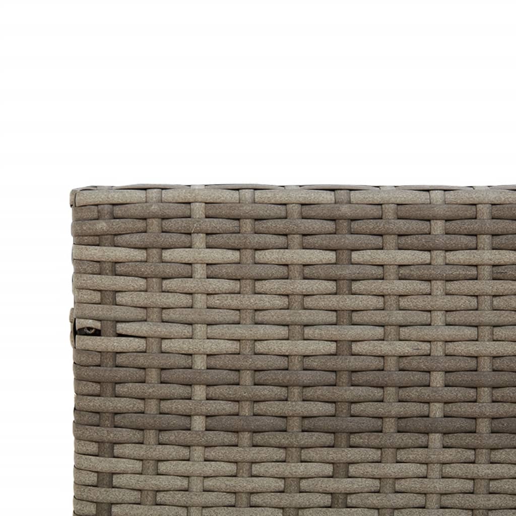 L-shaped garden sofa with table and cushions grey poly rattan