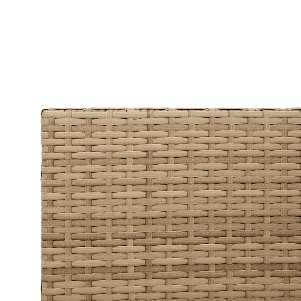 L-shaped garden sofa with table and cushions beige poly rattan