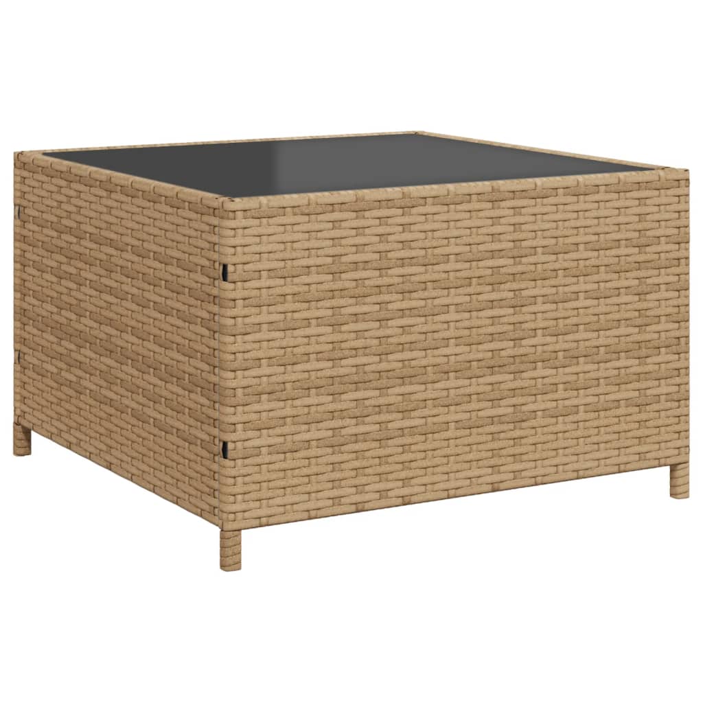 L-shaped garden sofa with table and cushions beige poly rattan