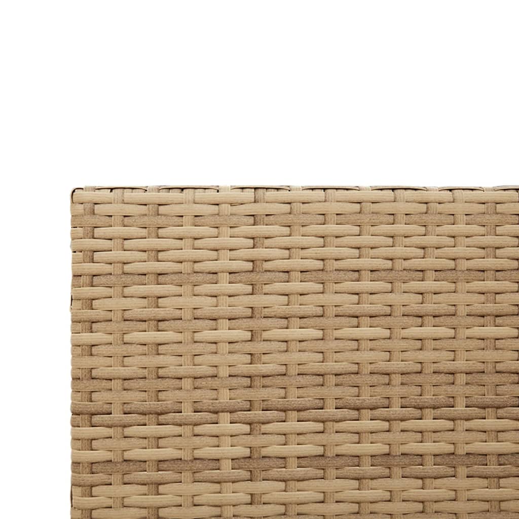L-shaped garden sofa with table and cushions beige poly rattan