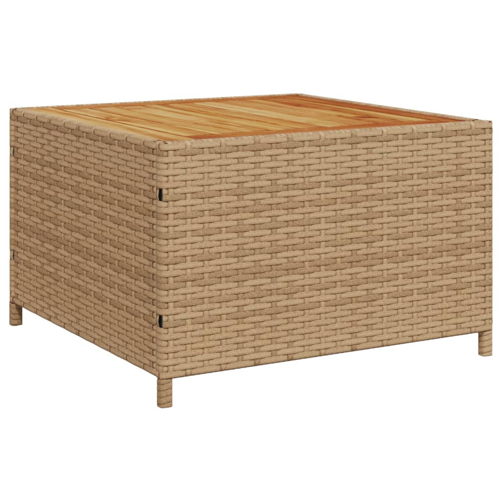 L-shaped garden sofa with table and cushions beige poly rattan