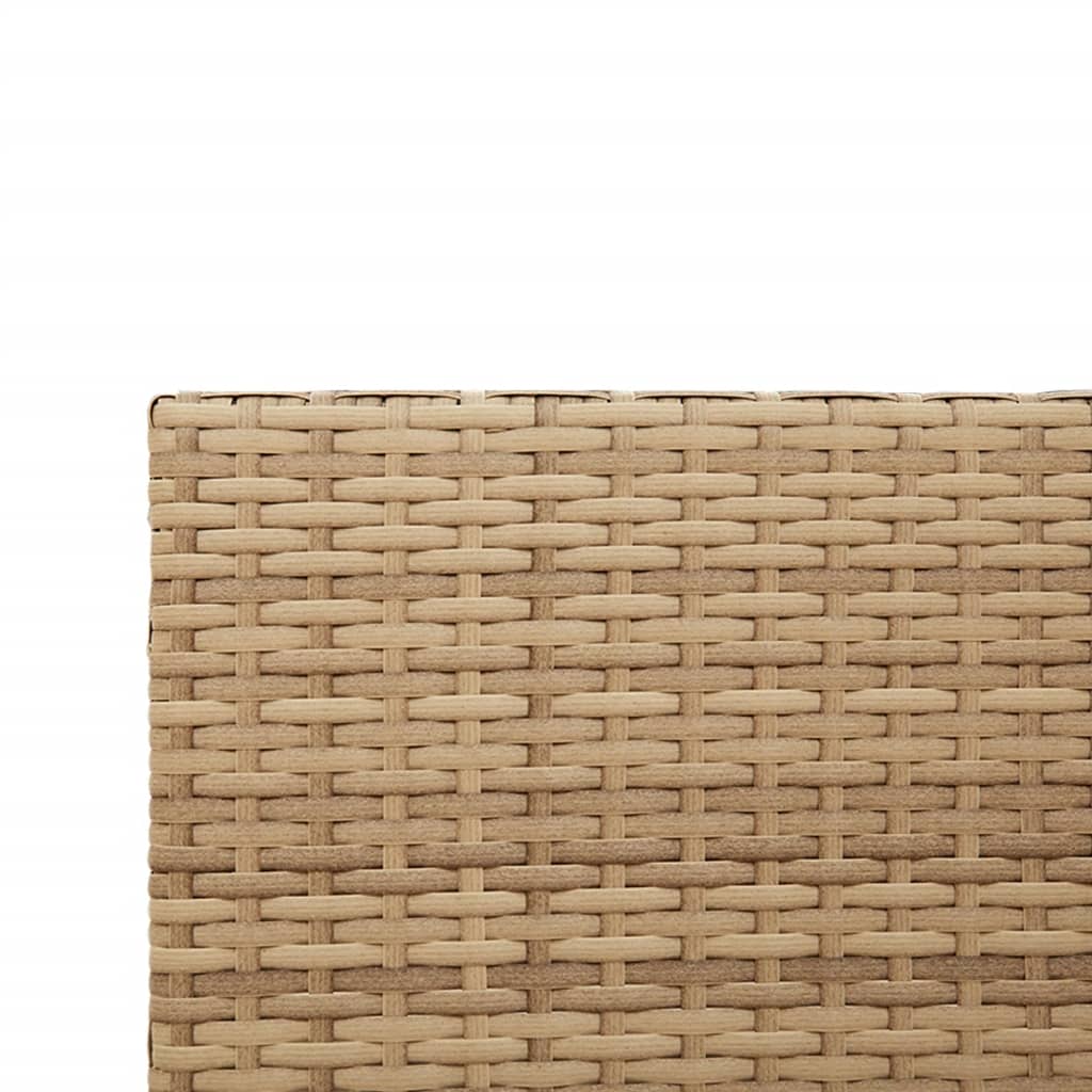 L-shaped garden sofa with table and cushions beige poly rattan