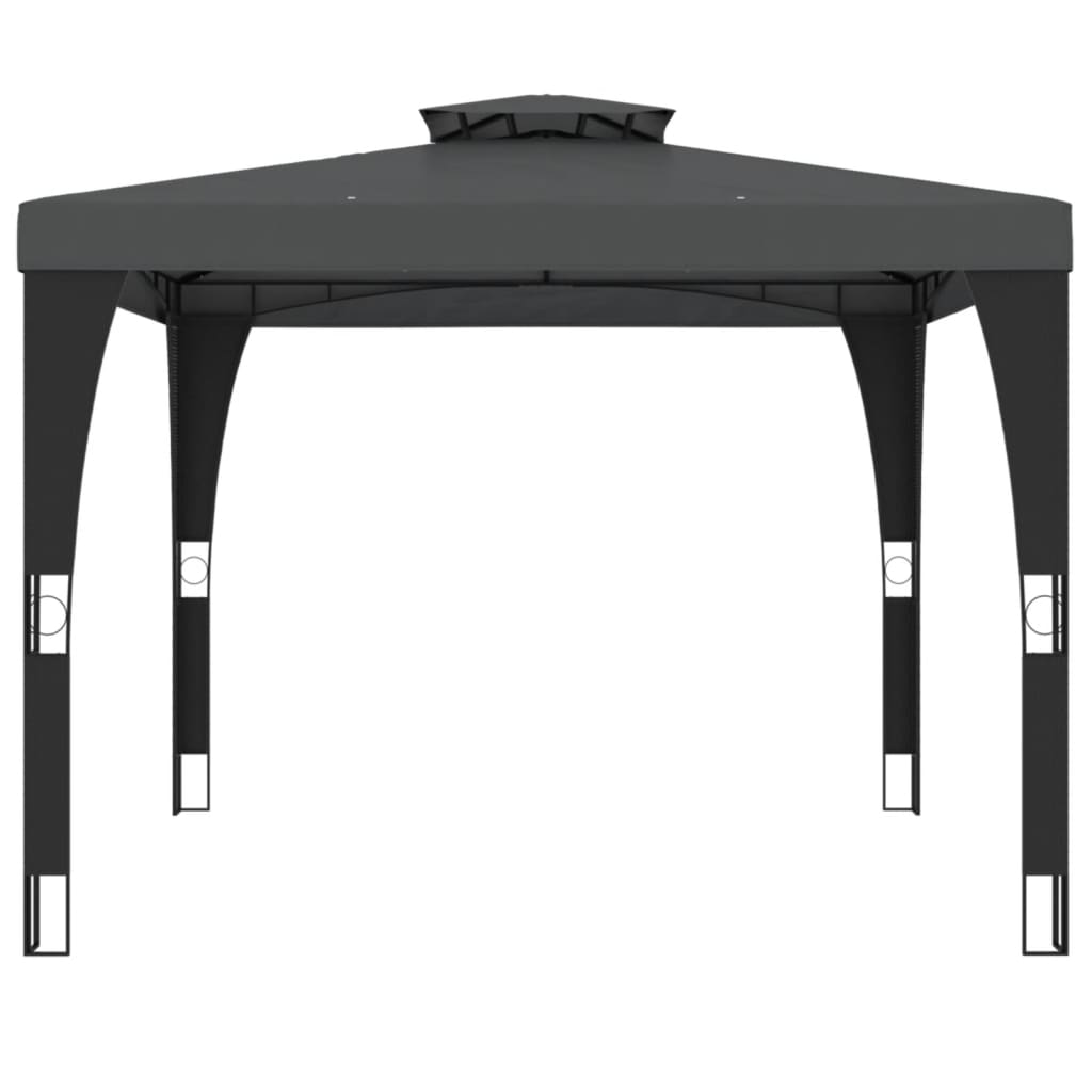 Pavilion with double roof anthracite 2.98x2.98 m steel