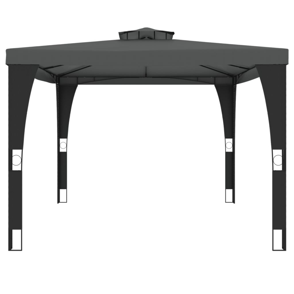 Pavilion with double roof anthracite 3.98x2.98 m steel