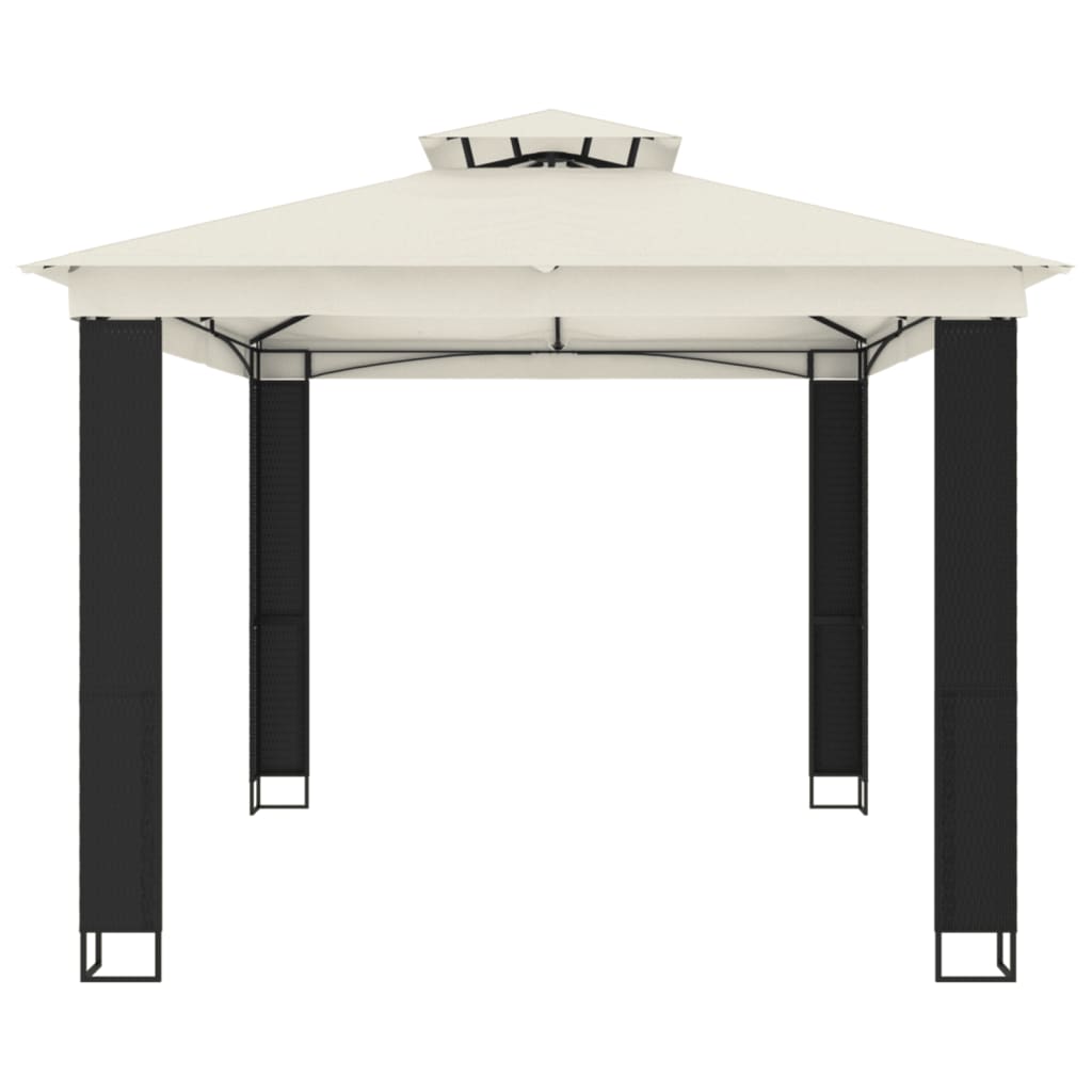 Pavilion with double roof cream 3.94x2.96 m steel