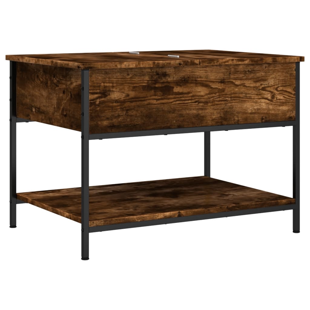 Coffee table smoked oak 70x50x50 cm wood material and metal