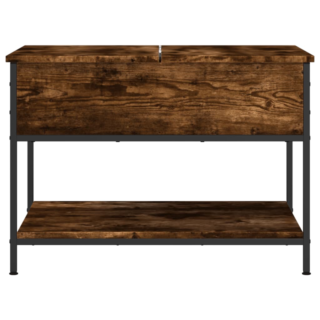 Coffee table smoked oak 70x50x50 cm wood material and metal