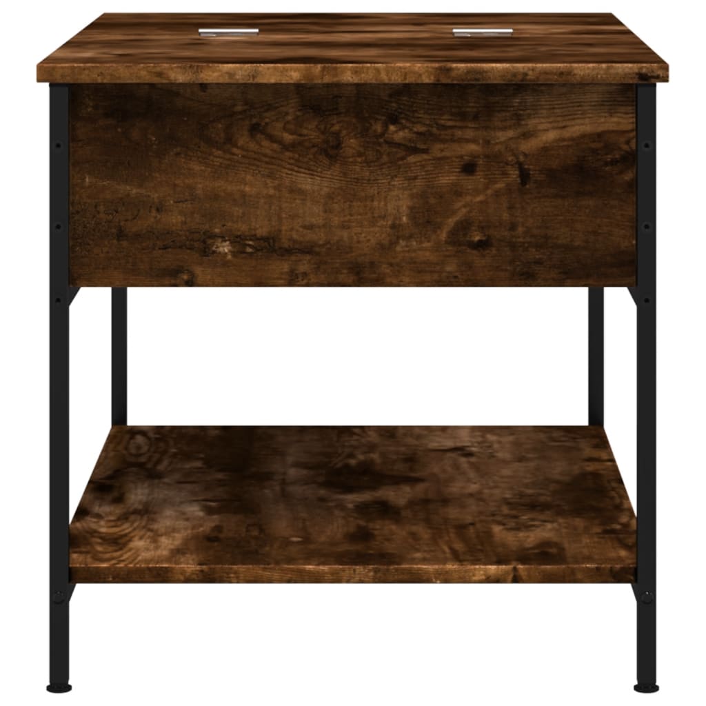 Coffee table smoked oak 70x50x50 cm wood material and metal
