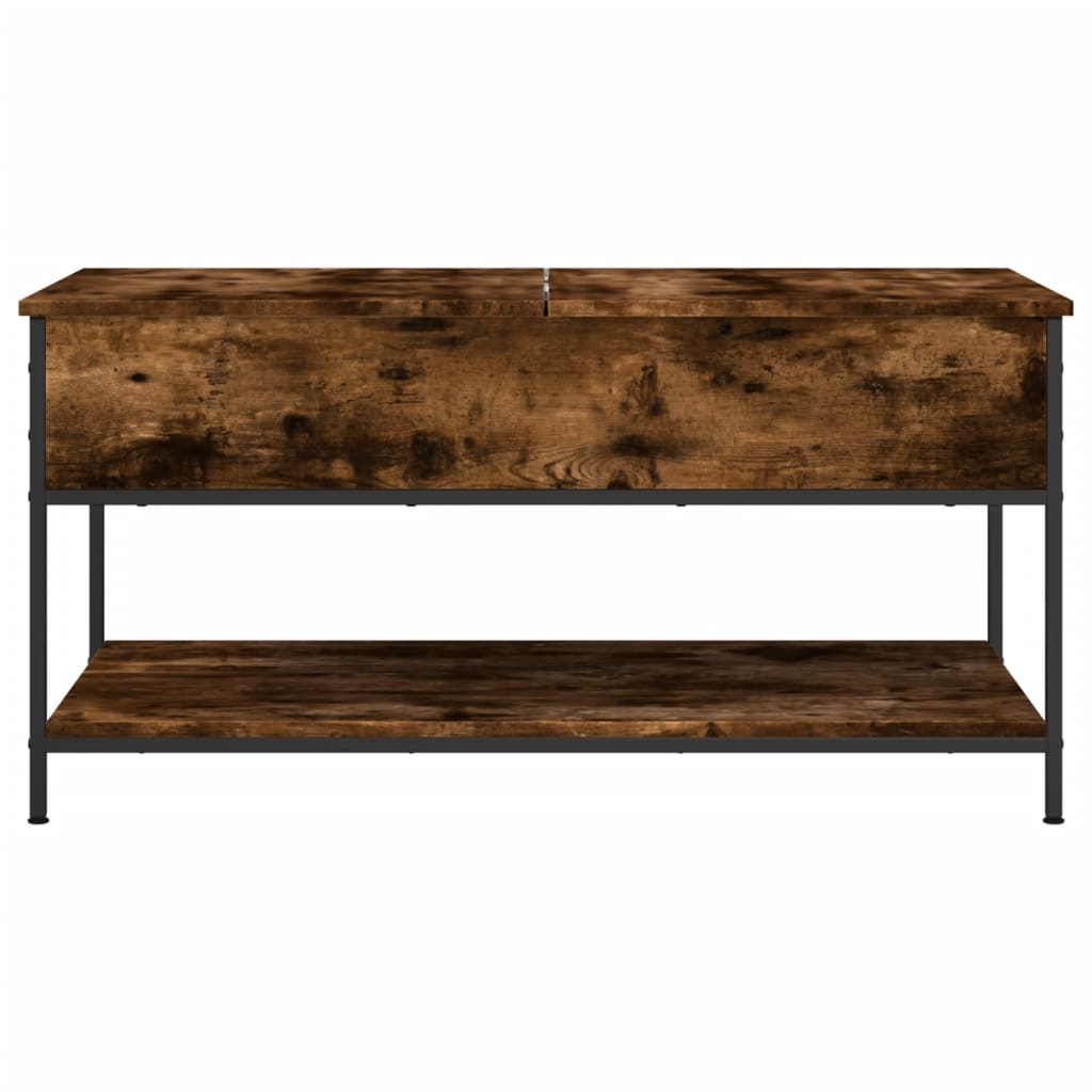 Coffee table smoked oak 100x50x50 cm wood material and metal
