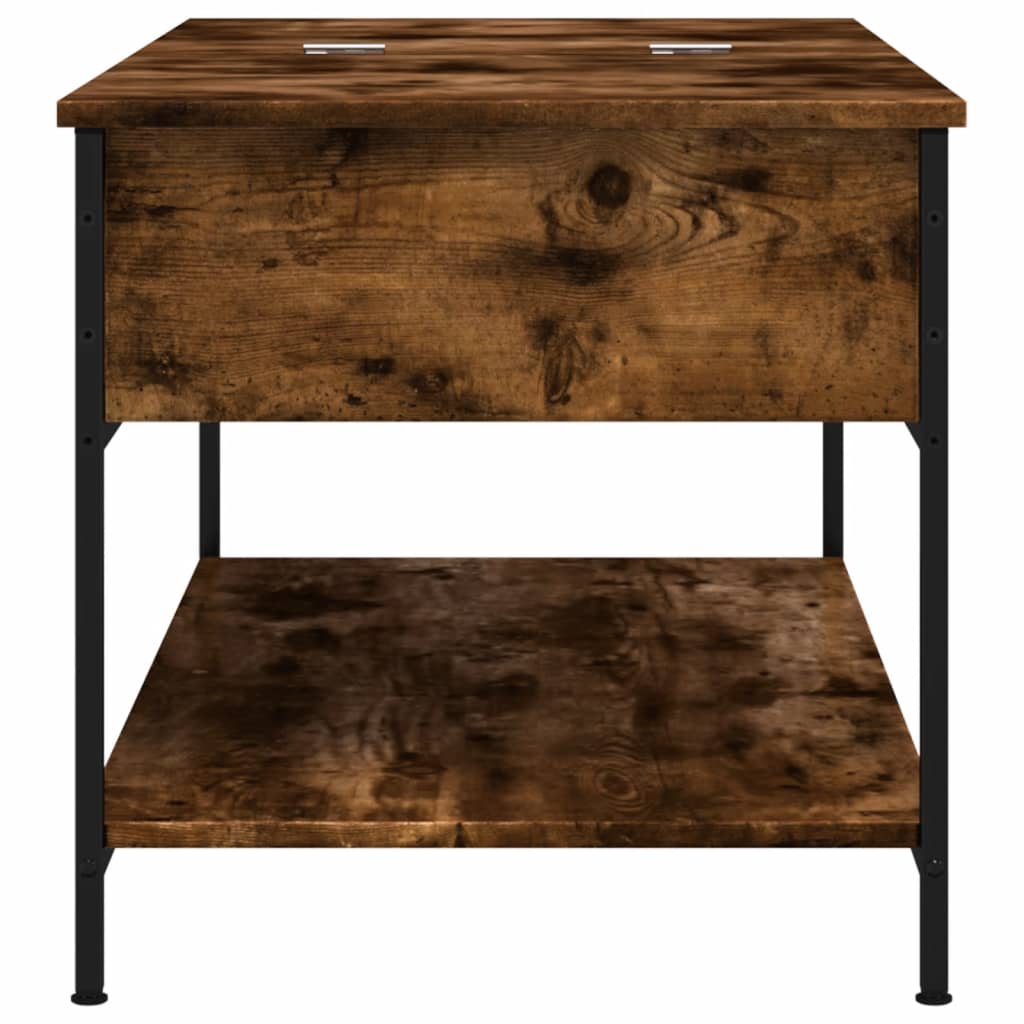 Coffee table smoked oak 100x50x50 cm wood material and metal