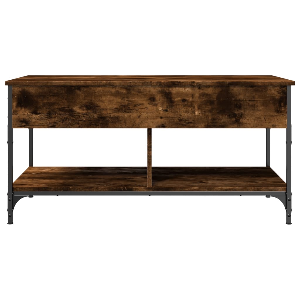 Coffee table smoked oak 100x50x50 cm wood material and metal
