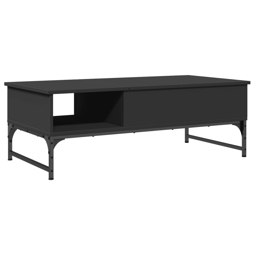 Coffee Table Black 100x50x35 cm Wood Material and Metal