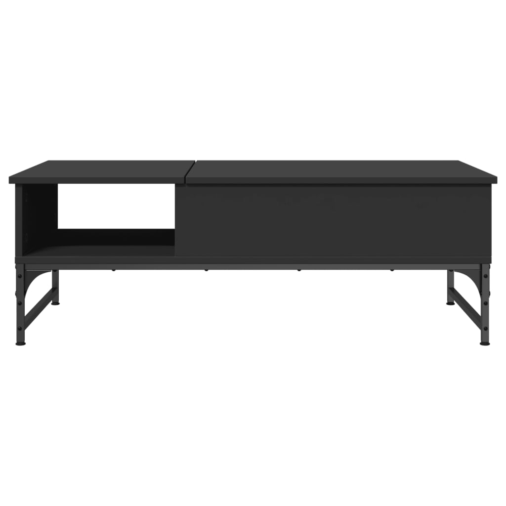 Coffee Table Black 100x50x35 cm Wood Material and Metal