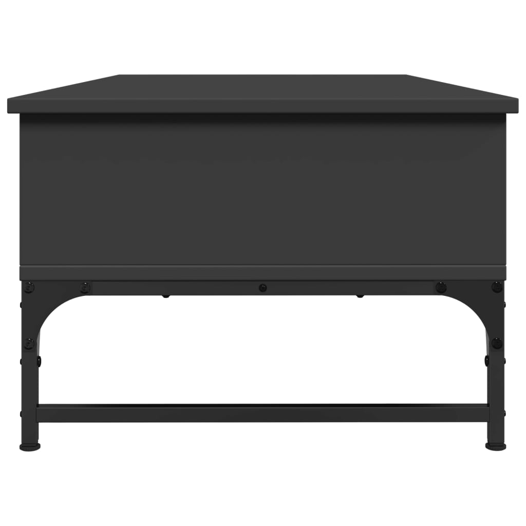 Coffee Table Black 100x50x35 cm Wood Material and Metal