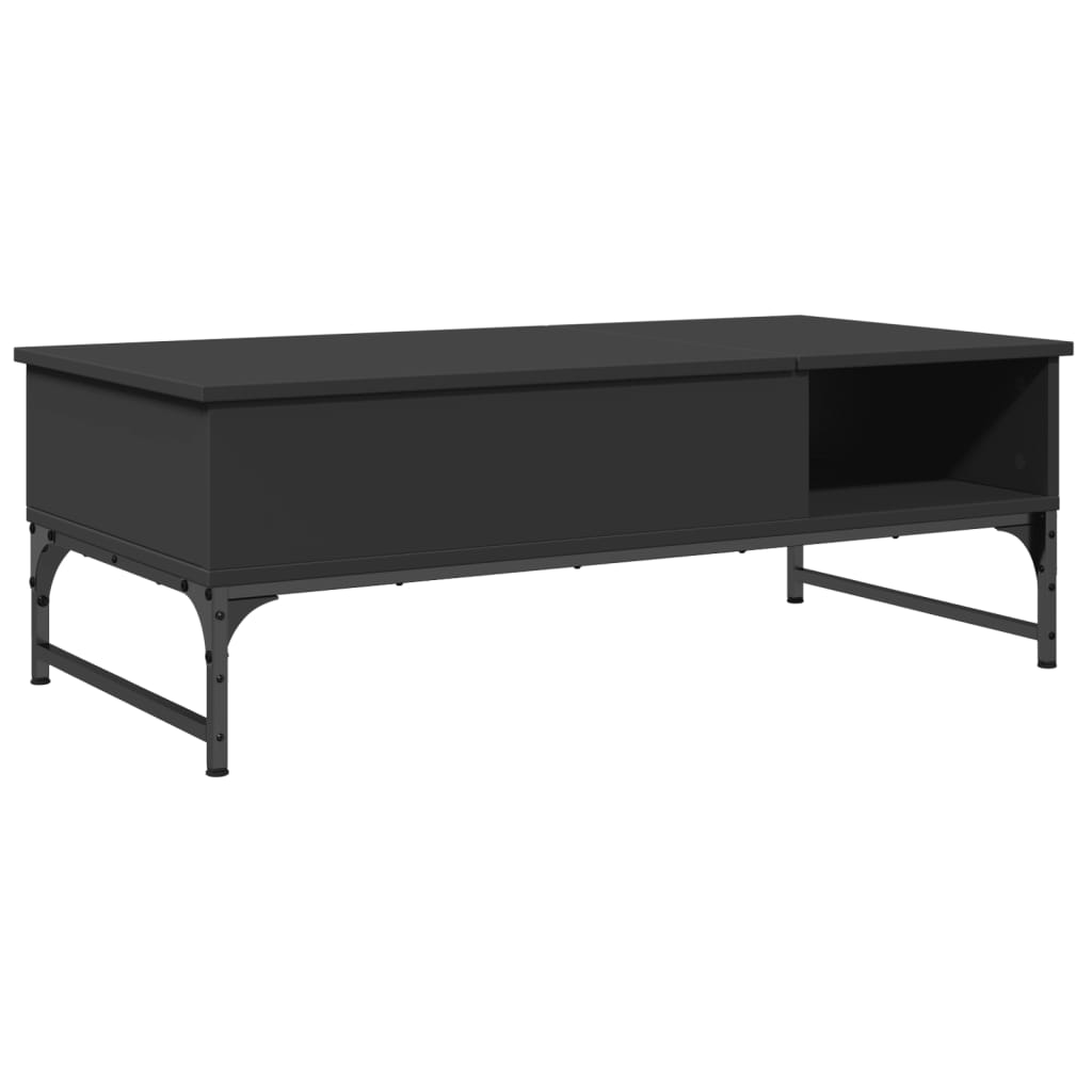 Coffee Table Black 100x50x35 cm Wood Material and Metal